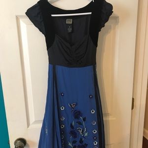 Black and blue Anthropologie dress
